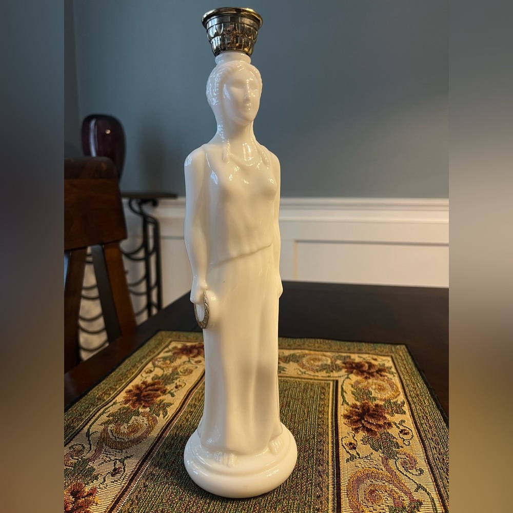 1970s AVON Milk Glass Bath Oil Bottle